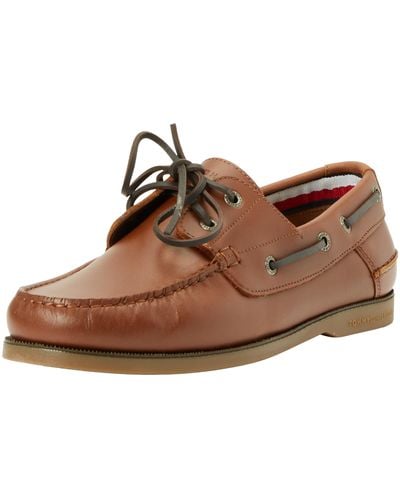 Tommy Hilfiger Boat Schuh TH Boat Shoe Core Leather aus Leder - Braun