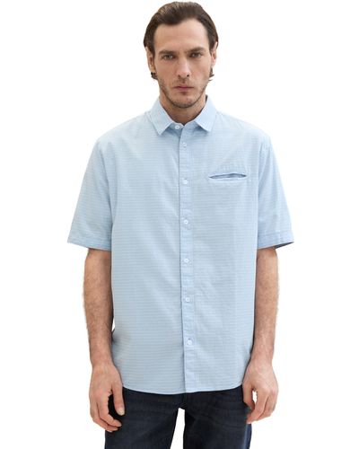 Tom Tailor Comfort Fit Hemd mit Struktur - Blau