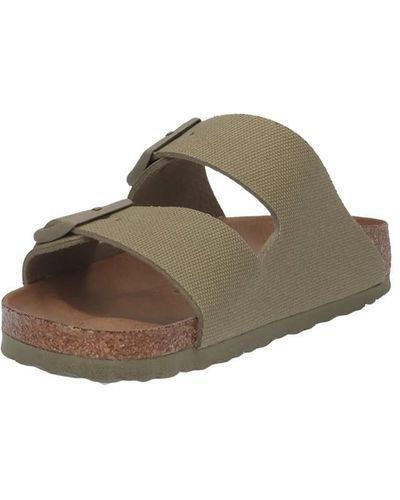 Birkenstock S Arizona Vegan Slides Sandals Green 5 Uk - Brown