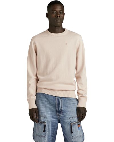 G-Star RAW Premium Core Knitted Pullover Jumper - Natural