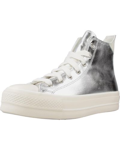 Converse Model Chuck Taylor All Star Lift Platform Metallic Slvrntrl - White