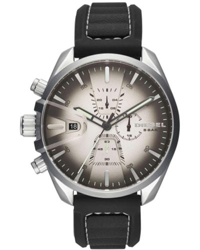 DIESEL Chronograph Quarz Uhr mit Silikon Armband DZ4483 - Mettallic