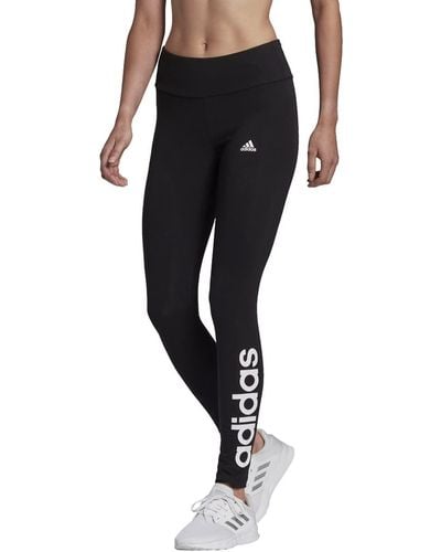 adidas Womens Linear Leggings Black/white 1x