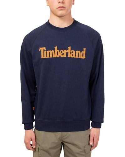 Timberland Felpa Uomo con Logo - Blu