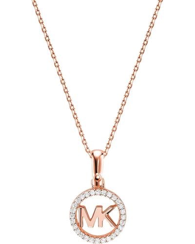 Michael Kors Sterling Silver Logo Necklace For Mkc1108an791 - Blue