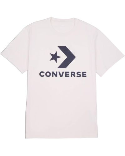 Converse Maglietta Go-To Star Chevron Logo Crema - Rosa