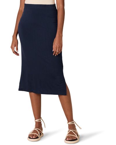 Amazon Essentials Pull-on Knit Midi Skirt - Blue