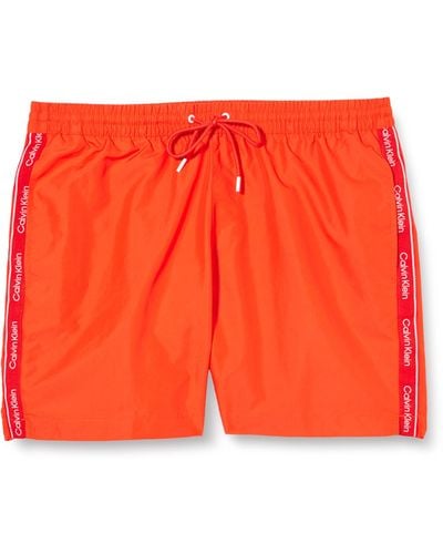 Calvin Klein Swim Trunks Medium Drawstring Mid-length - Orange