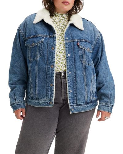 Levi's Plus Size 90s Sherpa Trucker Jacket Mujer - Azul