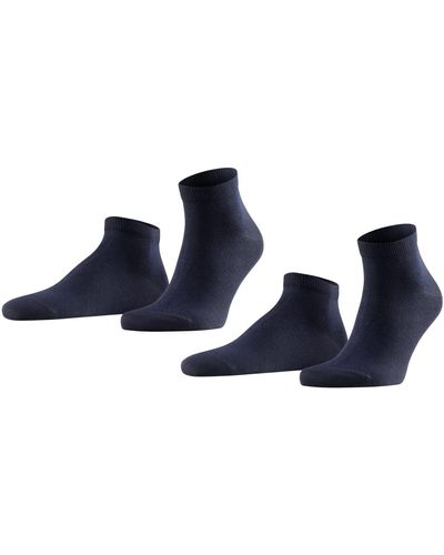 FALKE Sneaker Happy 2-Pack Baumwolle schwarz weiß viele weitere Farben verstärkte sneaker ohne Motiv atmungsaktiv dünn - Blau