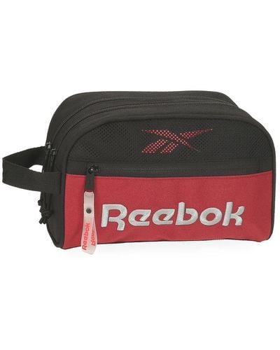 Reebok Portland Toiletry Bag Two Compartments Adaptable Black 26 X 16 X 12 Cm Polyester - Red
