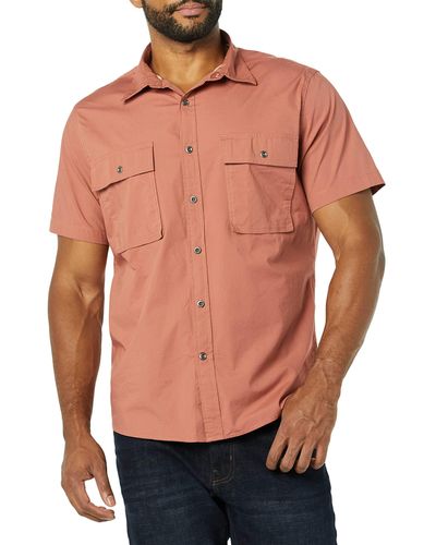 Amazon Essentials Slim-fit Short-sleeved Two-pocket Utility Shirt - Blue