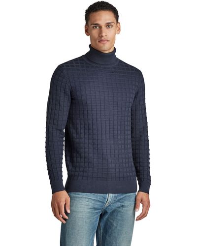 G-Star RAW Table Turtle Knit Sweater Voor - Blauw