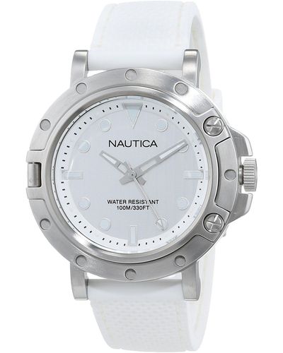 Nautica Analog Quarz Uhr mit Edelstahl Armband NAD12548G - Grau