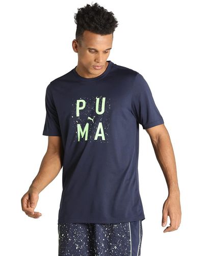 PUMA T-Shirts/Tanks Shirt Train Graphic Tee Peacoat XXL - Blau