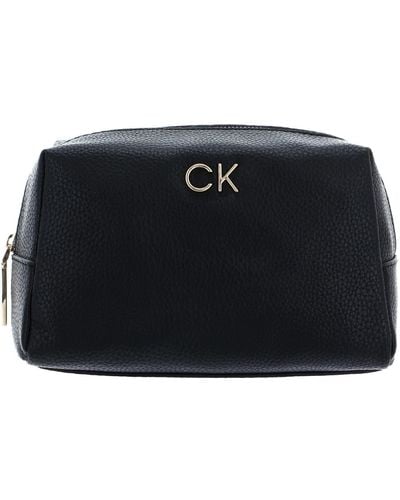 Calvin Klein Re-lock Cosmetic Pouch Pbl Bag - Black