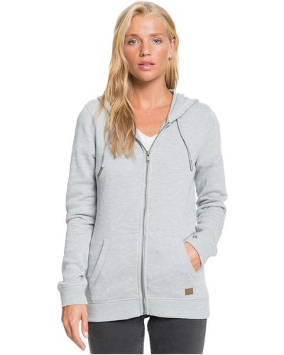 Roxy Trippin Zip Up Fleece Sweatshirt - White