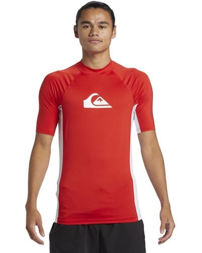 Quiksilver Short Sleeve Upf 50 Surf T-shirt For - Short Sleeve Upf 50 Surf T-shirt - - Xl - Red