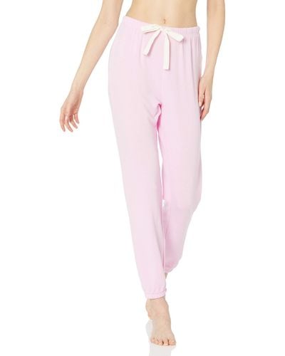 Amazon Essentials Pantalón de Pijama Tipo Jogger de Tejido de Rizo Ligero para Estar en Casa - Rosa