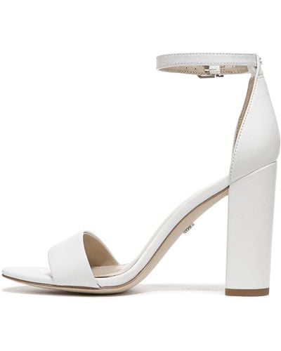 Sam Edelman Womens Yaro Heeled Sandal Bright White 5 M - Metallic