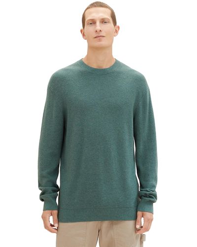 Tom Tailor 1038238 Cosy Basic Crewneck Strick-Pullover - Grün