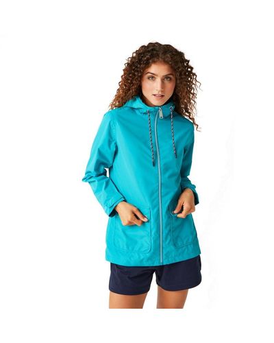 Regatta S Bayletta Full Zip Hooded Rain Coat - Blue