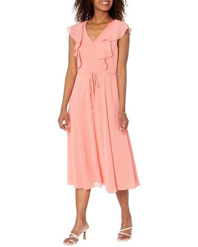 Tommy Hilfiger Clip Chiffon Dress - Pink