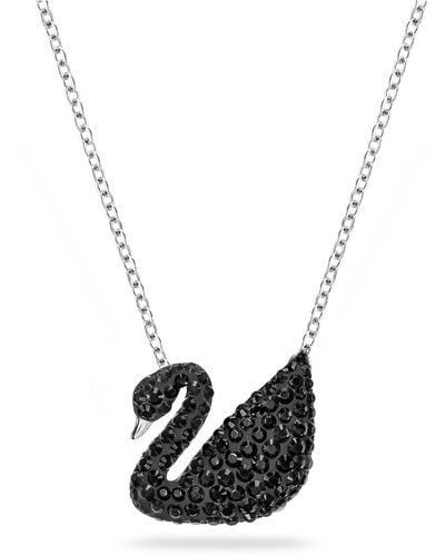 Swarovski Pendentif Iconic Swan, noir - Métallisé