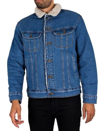 Lee Jeans Sherpa Denim Jacket - Blau