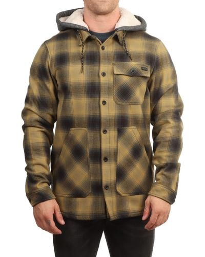 Billabong Furnace Bonded Flannel Long Sleeve Shirt In Dark Olive - Brown