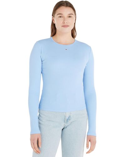 Tommy Hilfiger Maglietta iche Lunghe Donna Essential Basic - Blu