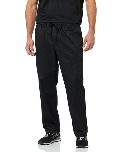 Amazon Essentials Elastic Drawstring Waist Scrub Trousers - Black