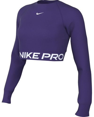 Nike PRO Dri-Fit 365 Crop LS Maglia di Tuta - Blu