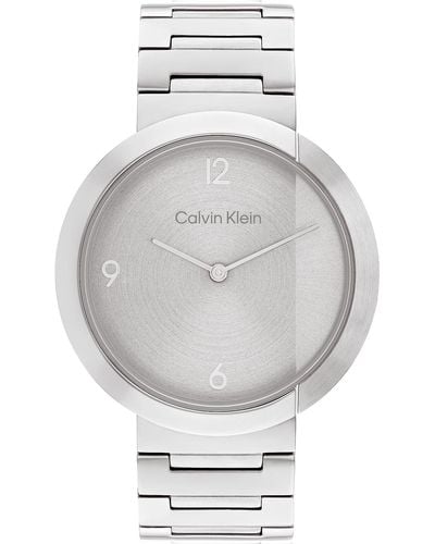 Calvin Klein Reloj Analógico para de Cuarzo con Correa en Acero Inoxidable 25200289 - Gris