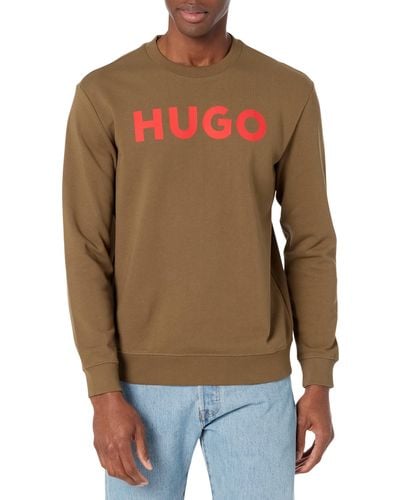 HUGO Big Logo Pullover Sweatshirt - Brown