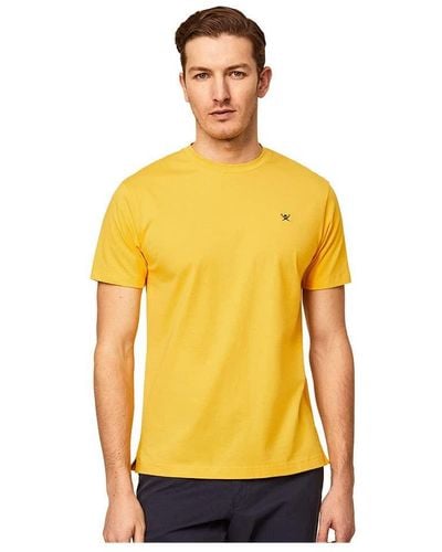 Hackett Swi Tri Ogo Ong Seeve T-shirt An - Yellow