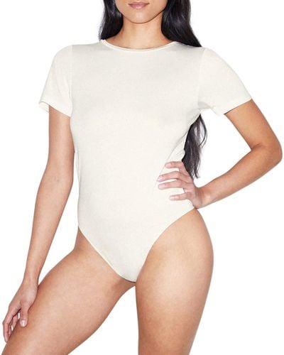 American Apparel Mix Modal Short Sleeve T-shirt Bodysuit - White