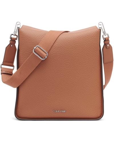 Calvin Klein Fay North/south Large Crossbody - Brown