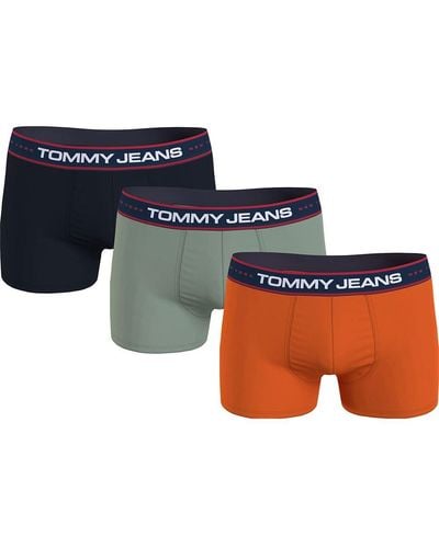Tommy Hilfiger Tommy Jeans Lot de 3 Boxershorts Caleçons Sous-Vêtement - Bleu