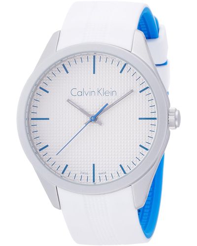 Calvin Klein Armbanduhr Analog Quarz Kautschuk K5E51FK6 - Weiß