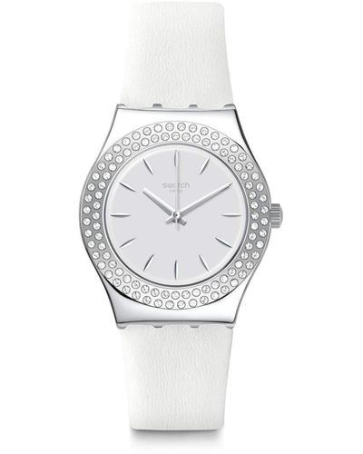 Swatch Analog-Digital Automatic Uhr mit Armband YLS217 - Weiß