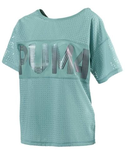 PUMA Big Cat Drapey T-shirt Turquoise Xs - Blue