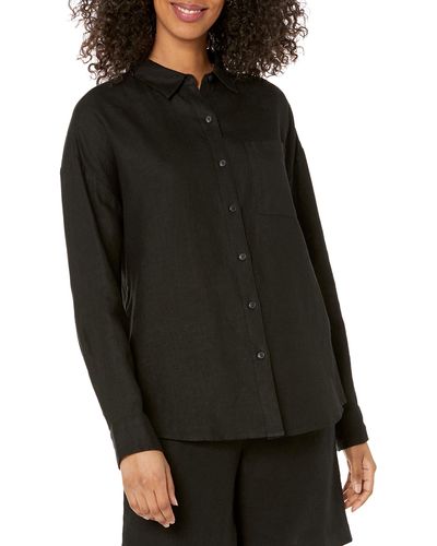 The Drop India Relaxed Linen Loose Fit Shirt - Black