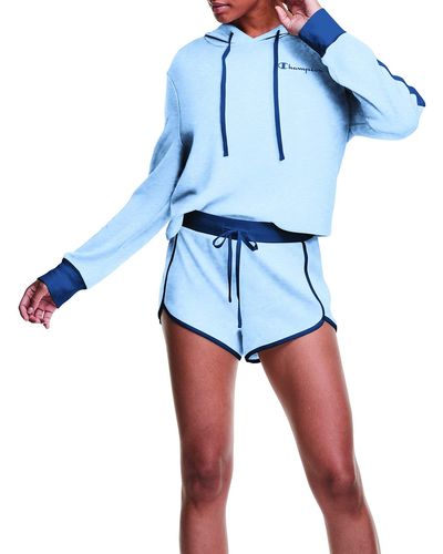 Champion Womens Cropped Hacci Sleep Pajama Set - Blue