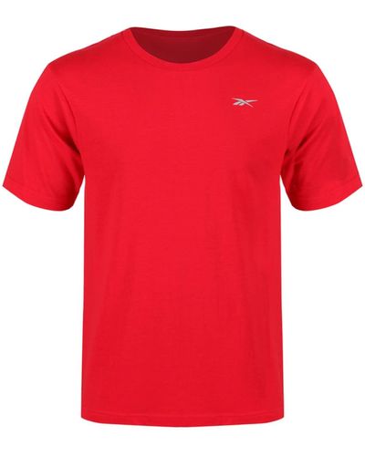 Reebok Logo Crew Neck Short Sleeve T-shirt Small - Red