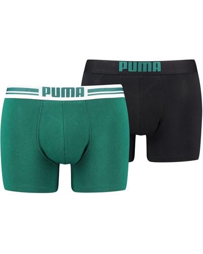 PUMA Placed Logo Boxers 2 Pack Boxeur - Vert