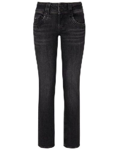 Pepe Jeans Double Buttons Slim Low Waist Pl204588 Jeans - Black
