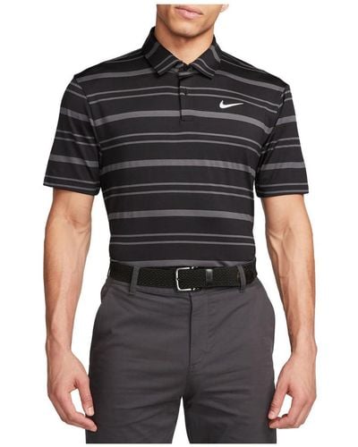 Nike Dri-FIT Poloshirt Tour Gestreift Golf Polo - Schwarz
