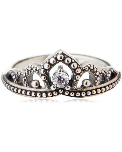 PANDORA Regal tiara sterling silver ring with clear cubic zirconia 192233C01 - Schwarz