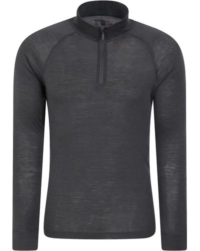Mountain Warehouse Merino Mens Long Sleeved Thermal Baselayer Top - Lightweight, Breathable & Quick Wicking Jumper With Half Zip - Multicolour